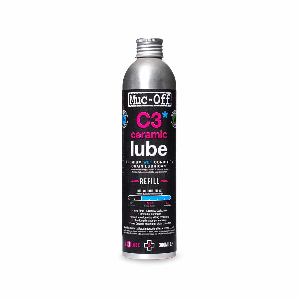 Muc-Off C3 Wet Ceramic Lube / Lubrifiant Pour Chaîne - 300 Ml 1 Muc-Off C3 Wet Ceramic Lube / Lubrifiant Pour Chaîne - 300 Ml