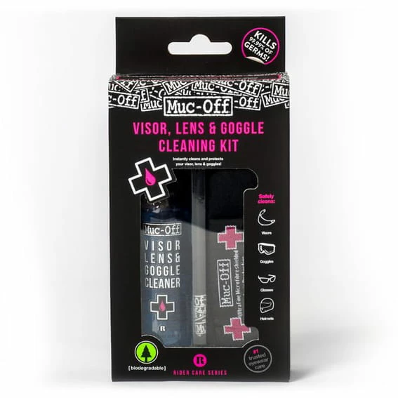 Muc-Off Kit De Nettoyage De Visière, D'objectif Et De Lunettes De Protection 1 Muc-Off Kit De Nettoyage De Visière, D'objectif Et De Lunettes De Protection